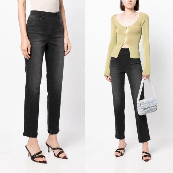 SPANX shape™ EveryWear Straight Leg Jeans Vintage Black Size Large - Picture 2 of 16